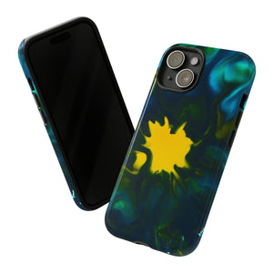 Yellow Spot Ink Art - Protective Phone Case