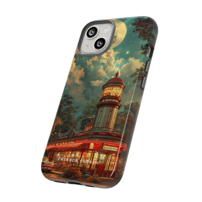 Vintage Moonlit Diner Fantasy iPhone 14 - Tough Phone Case