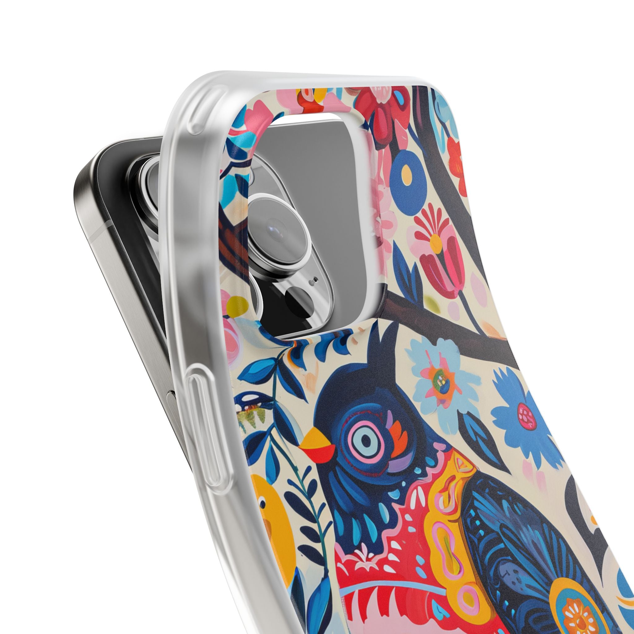 Whimsical Vintage Owl with Floral Charm iPhone 16 - Flexi Phone Case