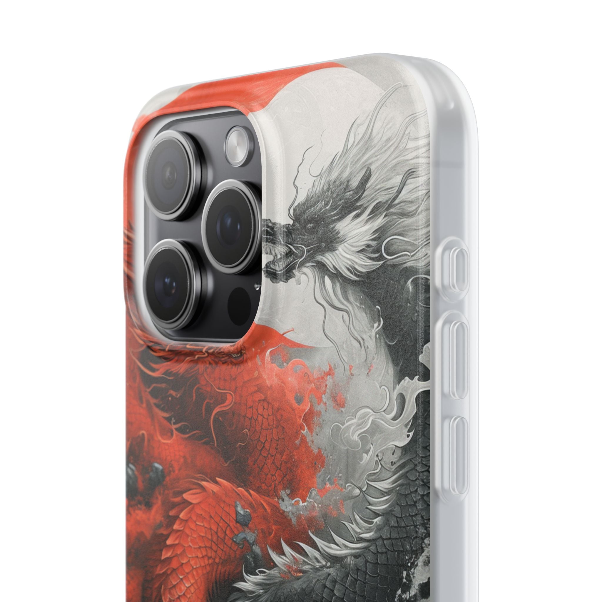 Twin Dragons Crimson iPhone 15 Pro Max Case - Soft