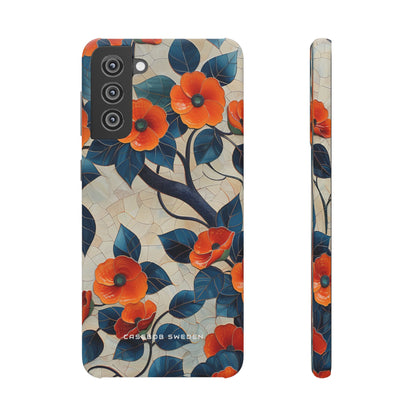 Orange Blossoms Mosaic Harmony Samsung S21 - Slim Phone Case