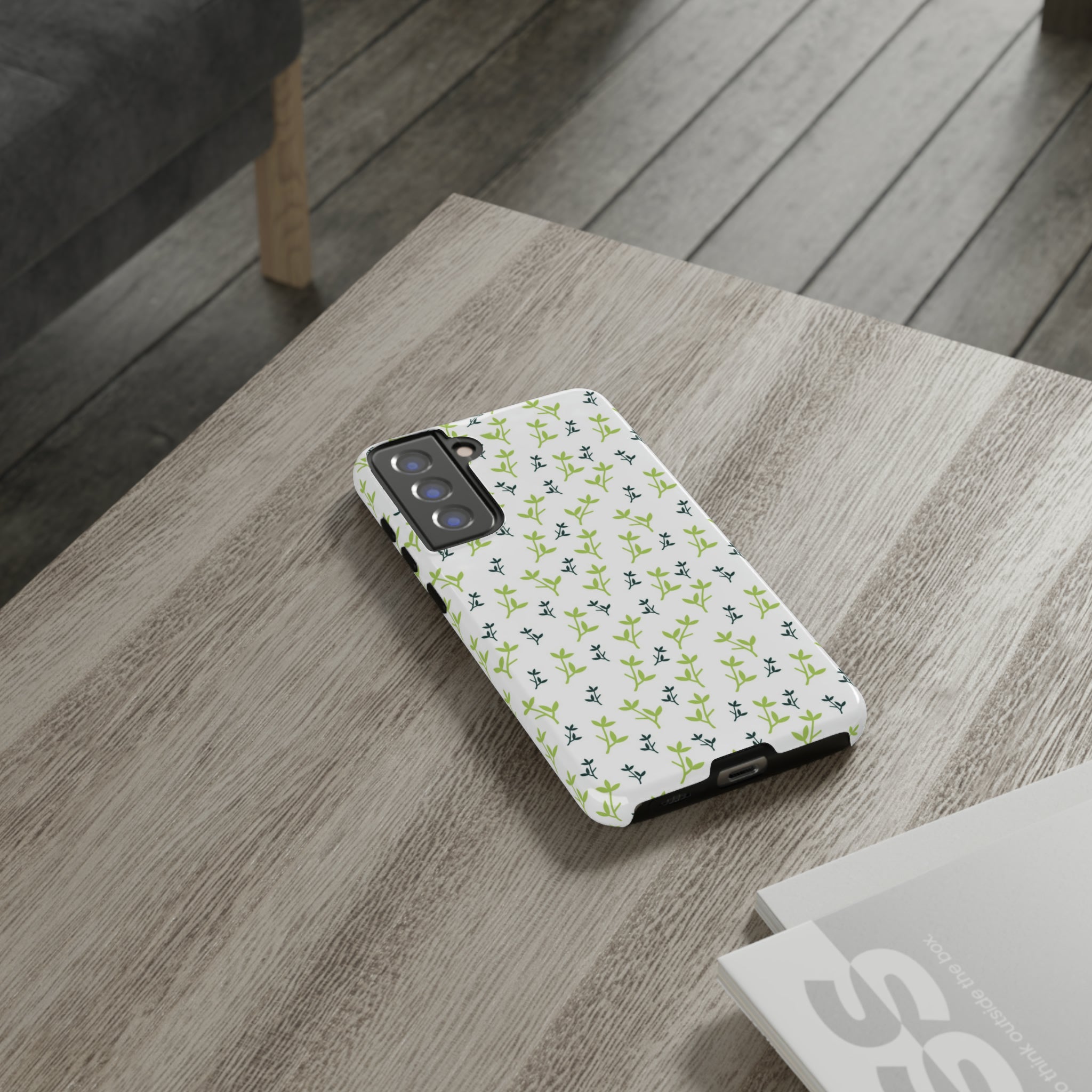 White Flower Pattern - Protective Phone Case