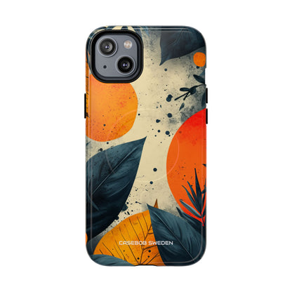 Tropical Blue Leaves - Tough + MagSafe® iPhone 14 Phone Case