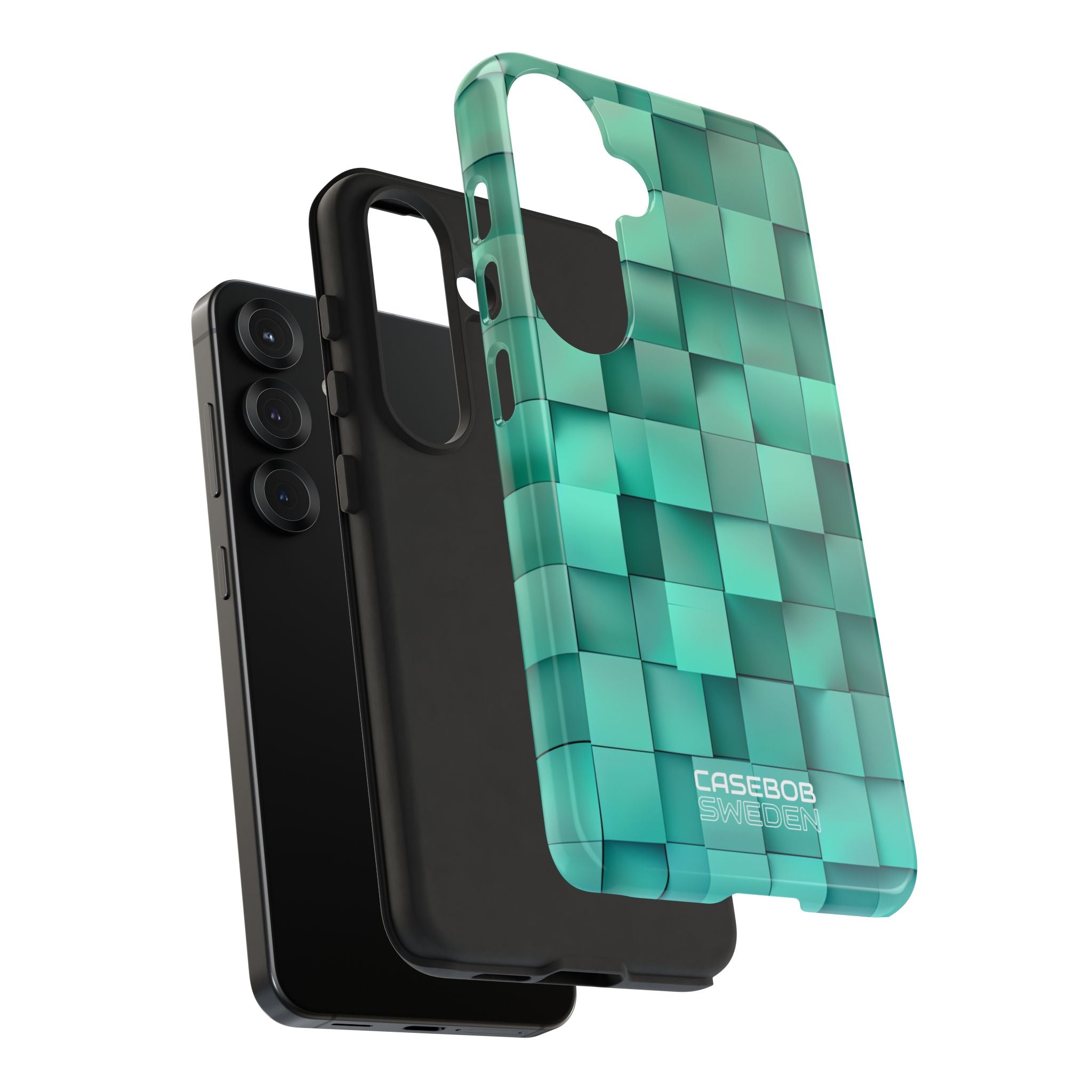 Gevouwen Blauwe Vierkanten Samsung S25 - Tough