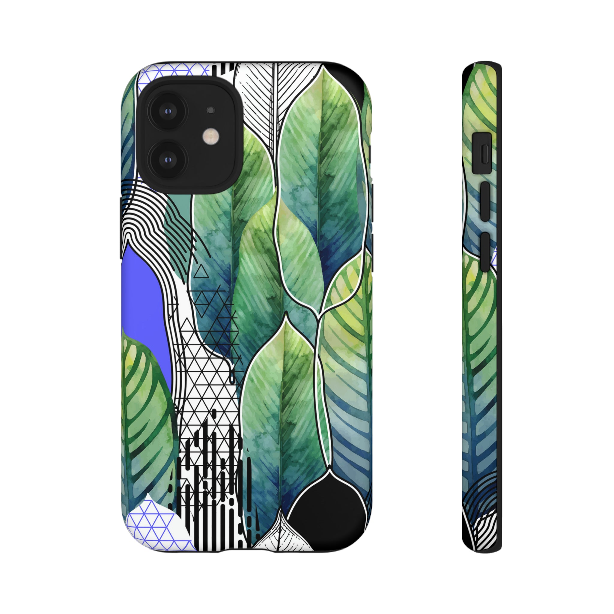 Watercolor Green Leafs - Protective Phone Case