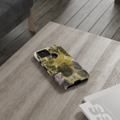 Yellow Grunge Art Phone Case - Protective Phone Case