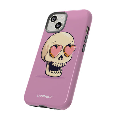 Heart Eyed Skull iPhone 14 Case - Tough