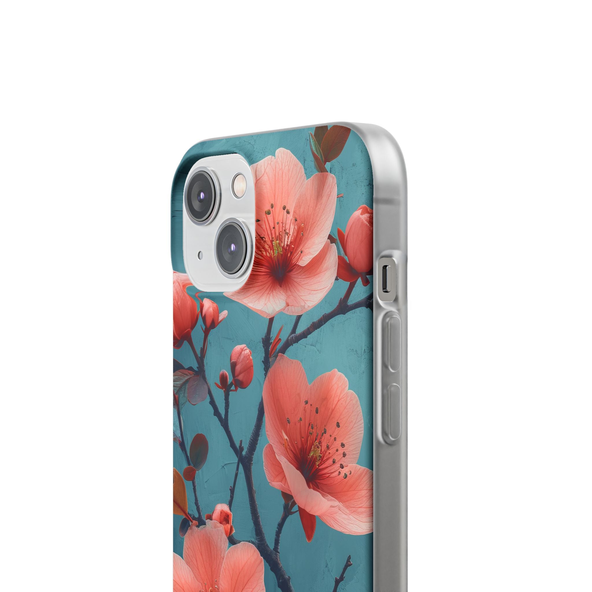 Teal Coral Blossom - Flexi iPhone 14 Phone Case