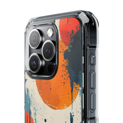 Orange Blue Splash - Clear Impact iPhone 15 Phone Case