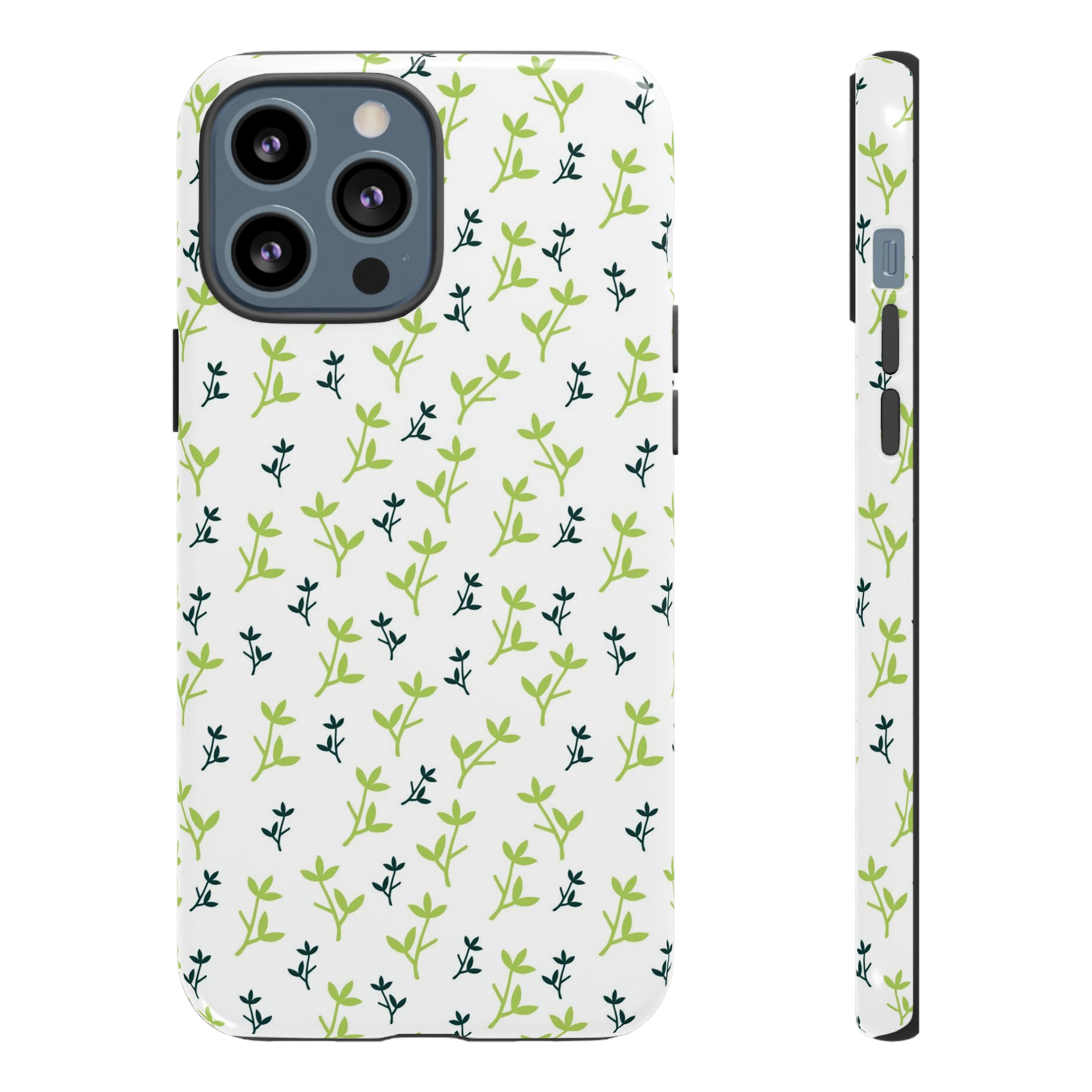 White Flower Pattern - Protective Phone Case