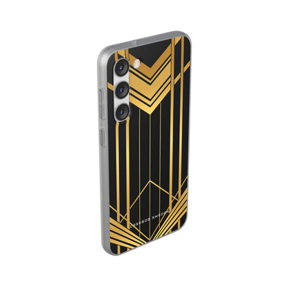 "Golden Art Deco Symmetry in Geometric Elegance" Samsung S23 - Flexi Phone Case