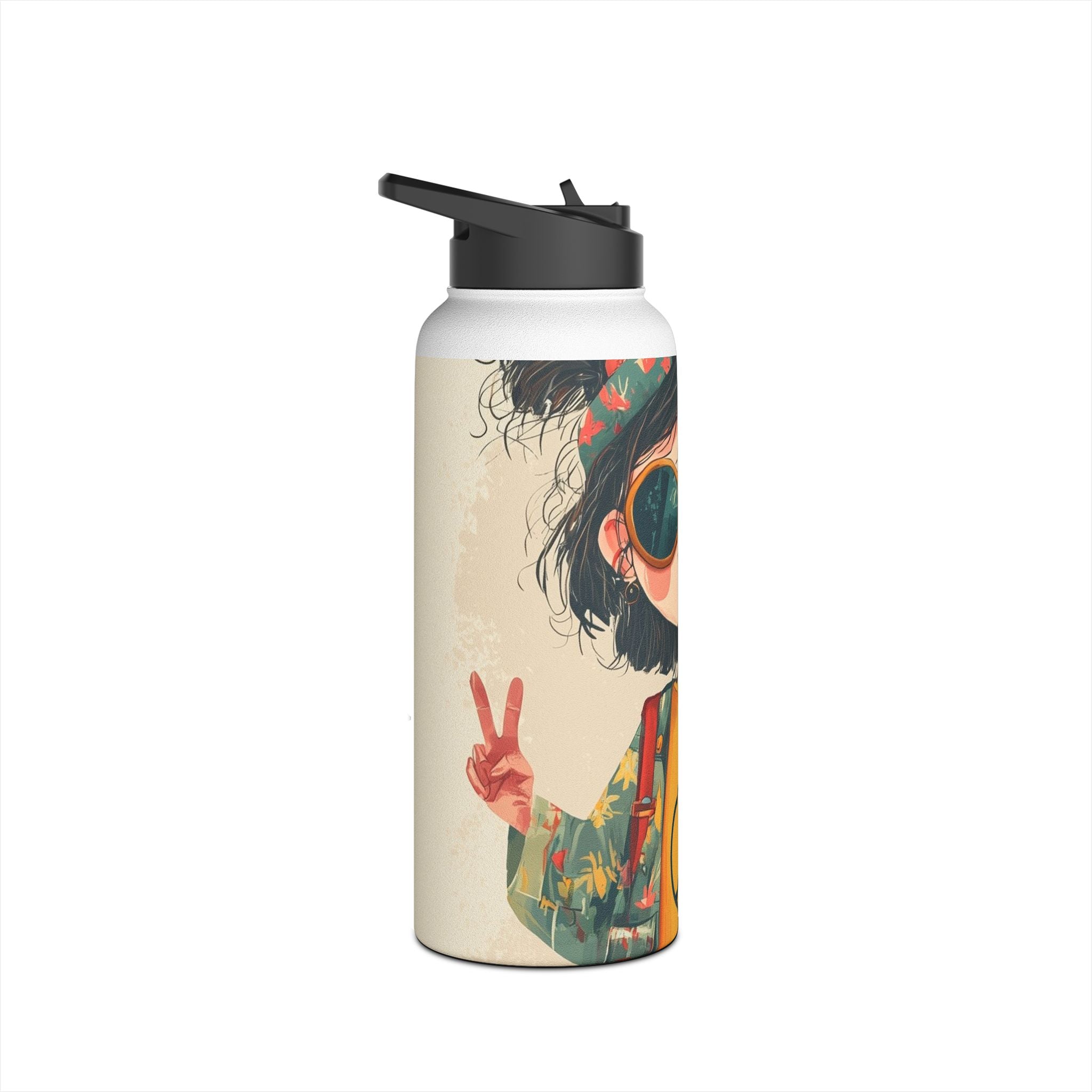 Peace Pigtails - Stainless Steel Water Bottle