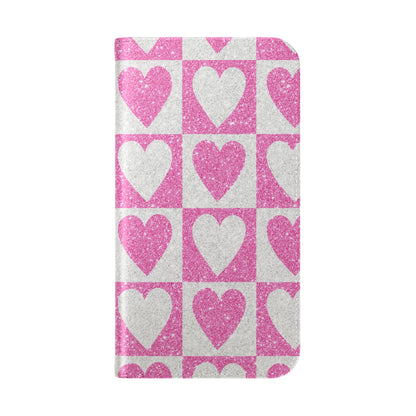 Glitter Heartgrid - iPhone 15 Case - Wallet