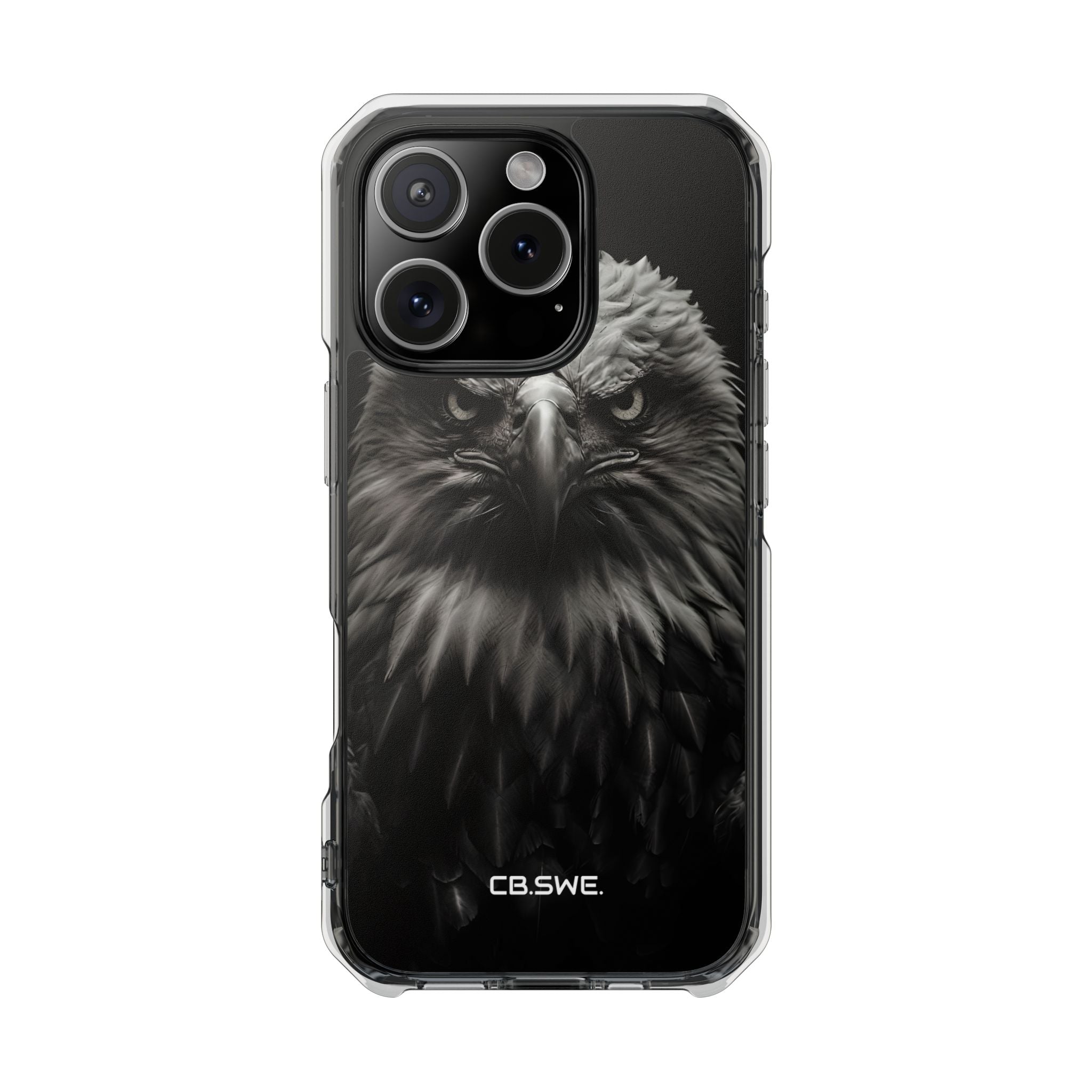 Intense Black and White Close-Up Eagle Head Art iPhone 16 - Impact Clear+