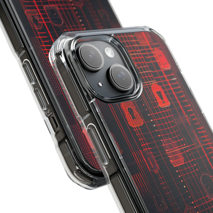 Cyber Locks Grid iPhone 15 - Impact Clear+