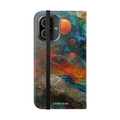 Solar Orbit Orange - iPhone 16  Case - Wallet