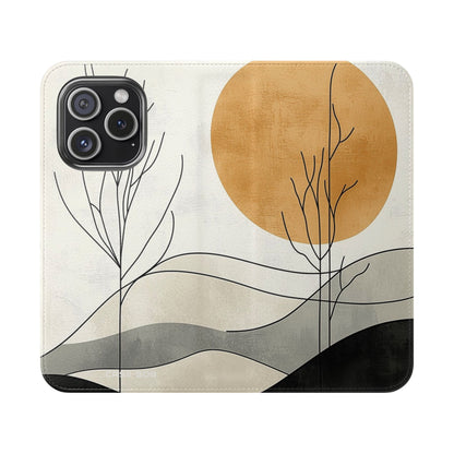 Orange Eclipse Trees - iPhone 15 Pro Case - Wallet