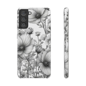 Monochrome Flora | Slim Phone Case for Samsung