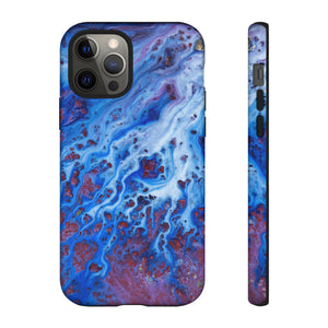 Ice Blue River Ink Art iPhone Case (Protective) iPhone 12 Pro Glossy Phone Case