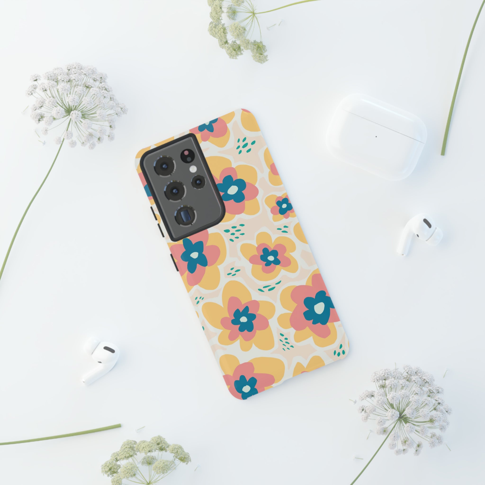 Yellow Happy Flower - Protective Phone Case