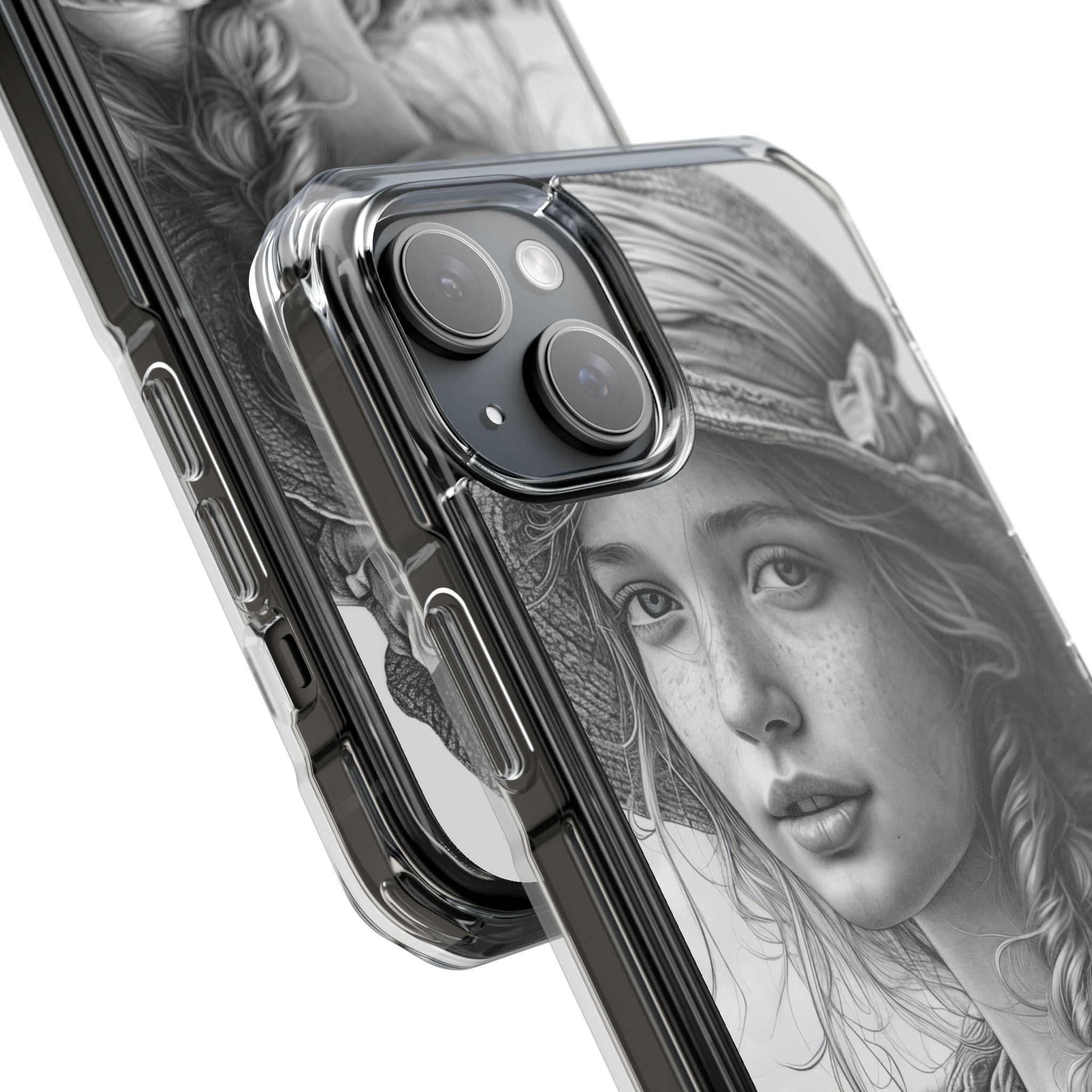 Serene Sketch Portrait - Phone Case for iPhone