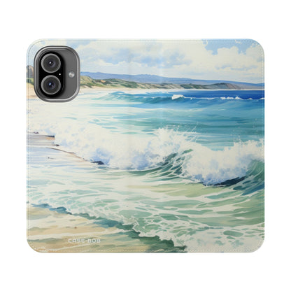 Foaming Blue Waves - iPhone 16 Plus Case - Wallet