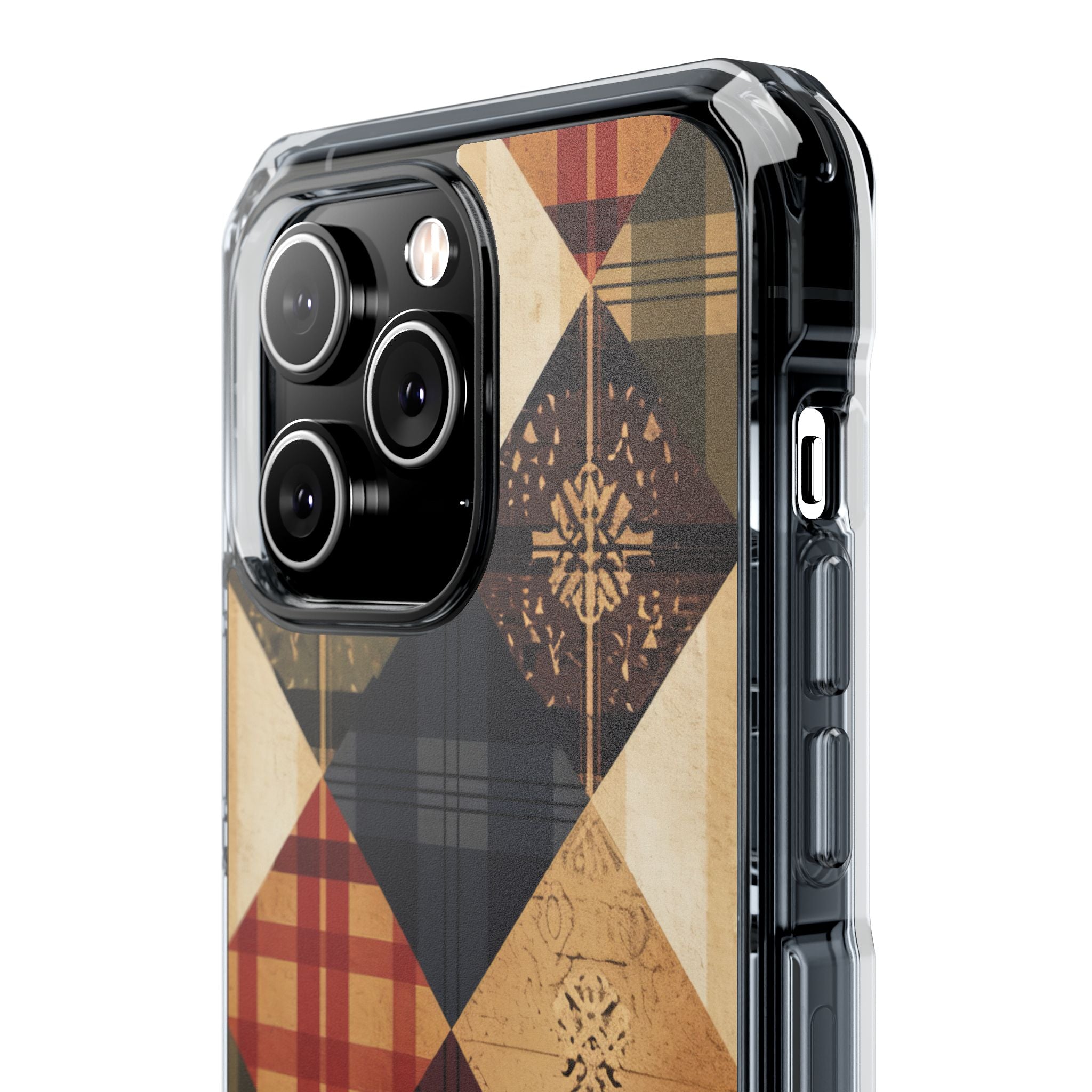 Rustic Geometric Patchwork Harmony iPhone 14 - Clear Impact Phone Case