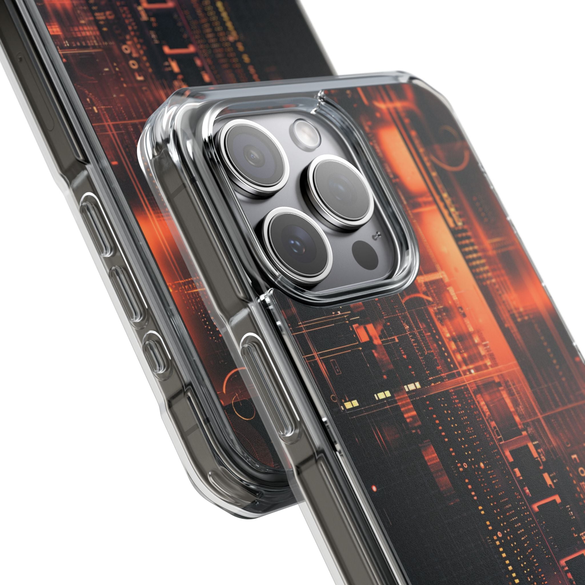 Neon Circuit Dreams iPhone 15 - Impact Clear+