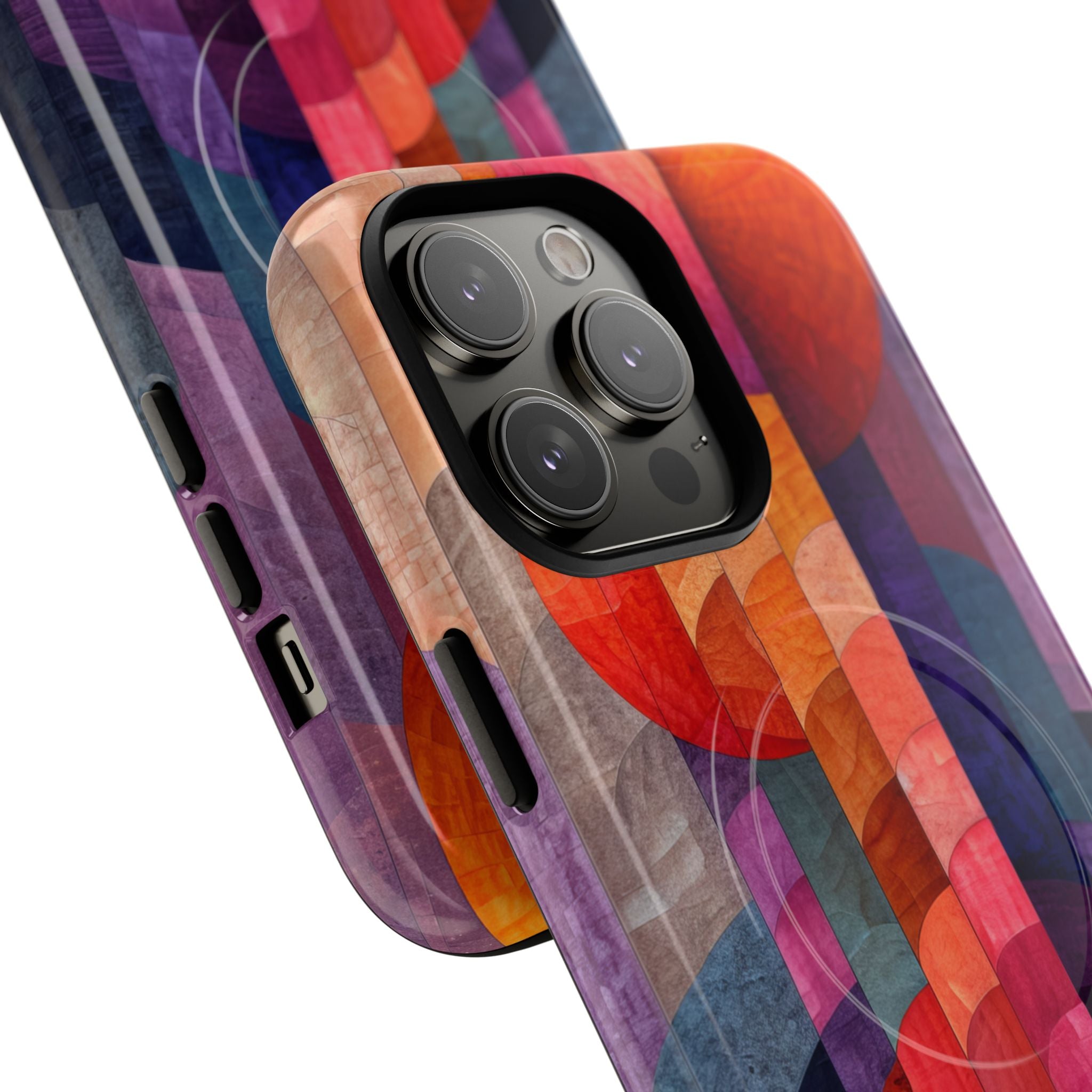 Purple Orange Abstract - Tough + MagSafe® iPhone 14 Phone Case