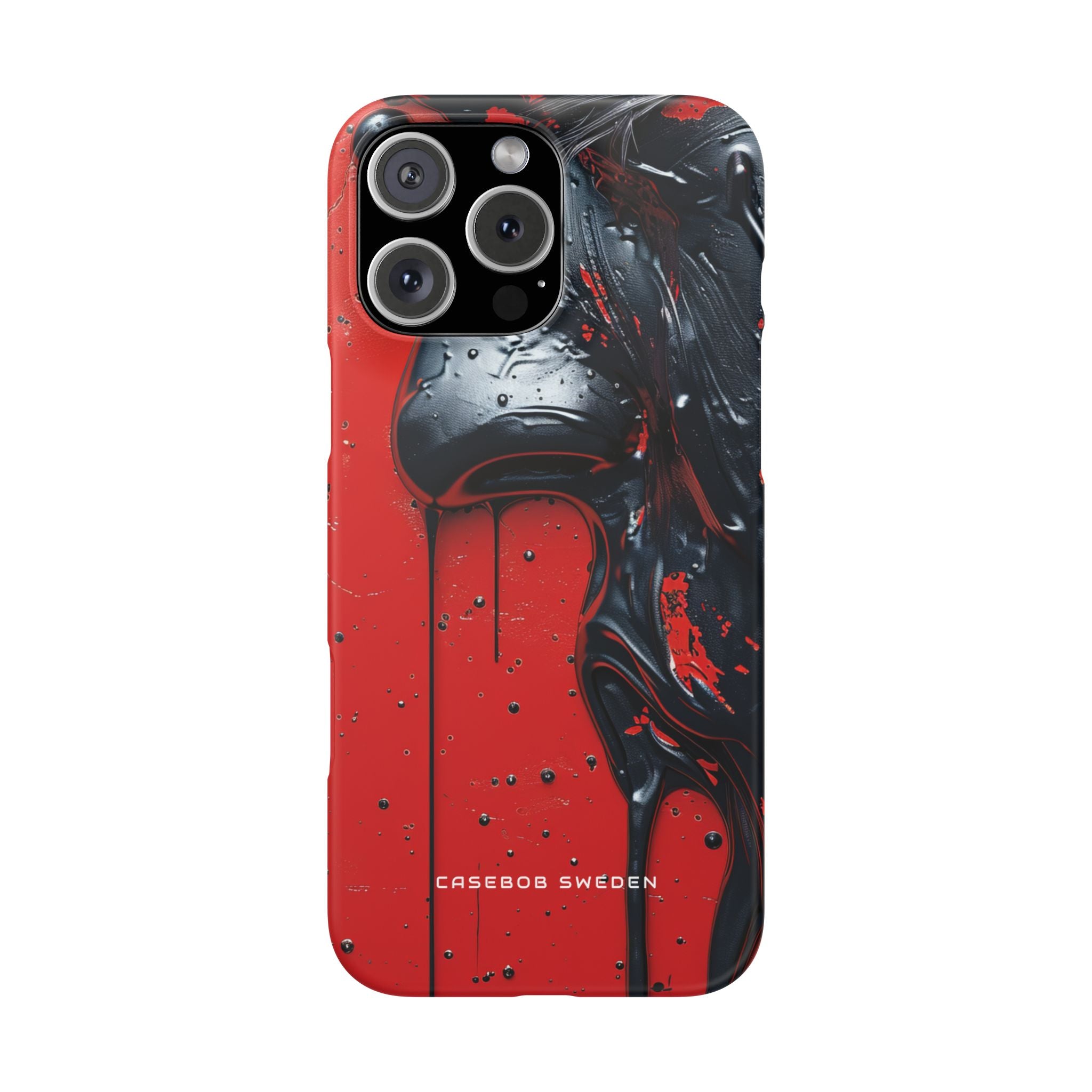 Textured Crimson Bloom iPhone 16 - Slim Phone Case