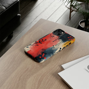 Scandinavian Leafy Brushstrokes - Protective Phone Case