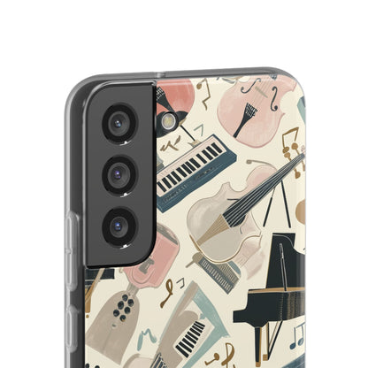 Beige Musical Instruments Pattern - Flexi Samsung S22 Phone Case