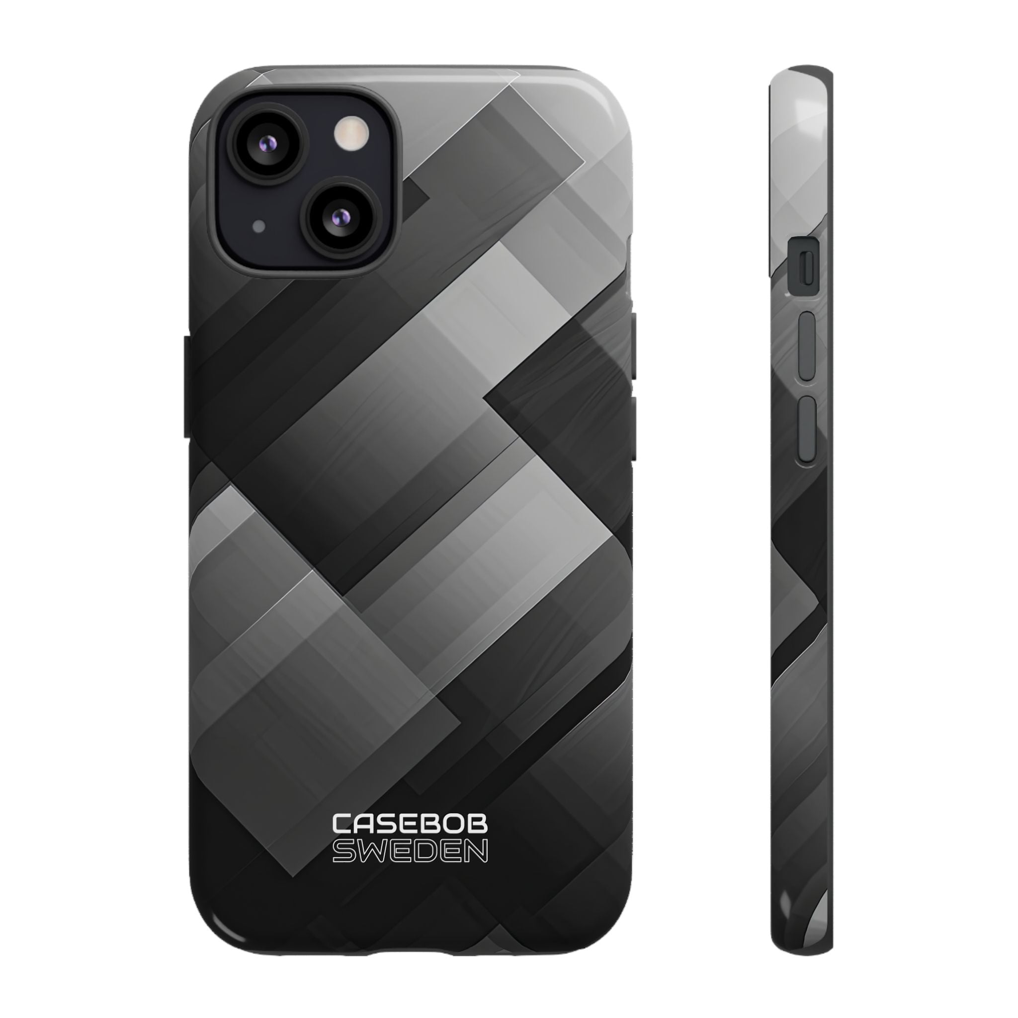 Grayscale Geometric Layers iPhone 13 - Tough