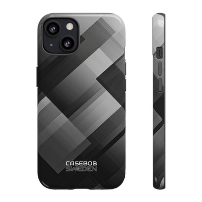 Grayscale Geometric Layers iPhone 13 - Tough