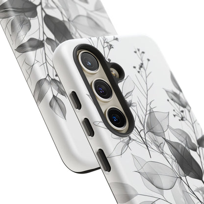 Monochrome Floral Elegance Samsung S24 - Tough Phone Case