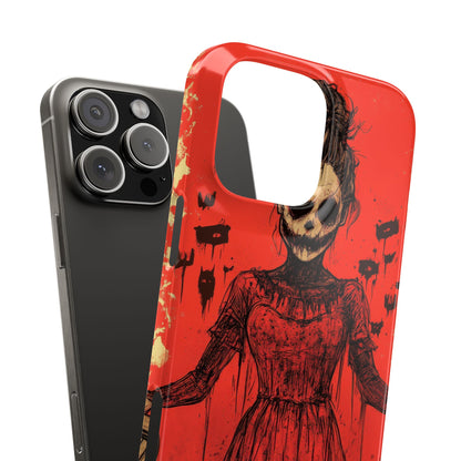 Haunting Scarlet Descent iPhone 16 - Slim Phone Case