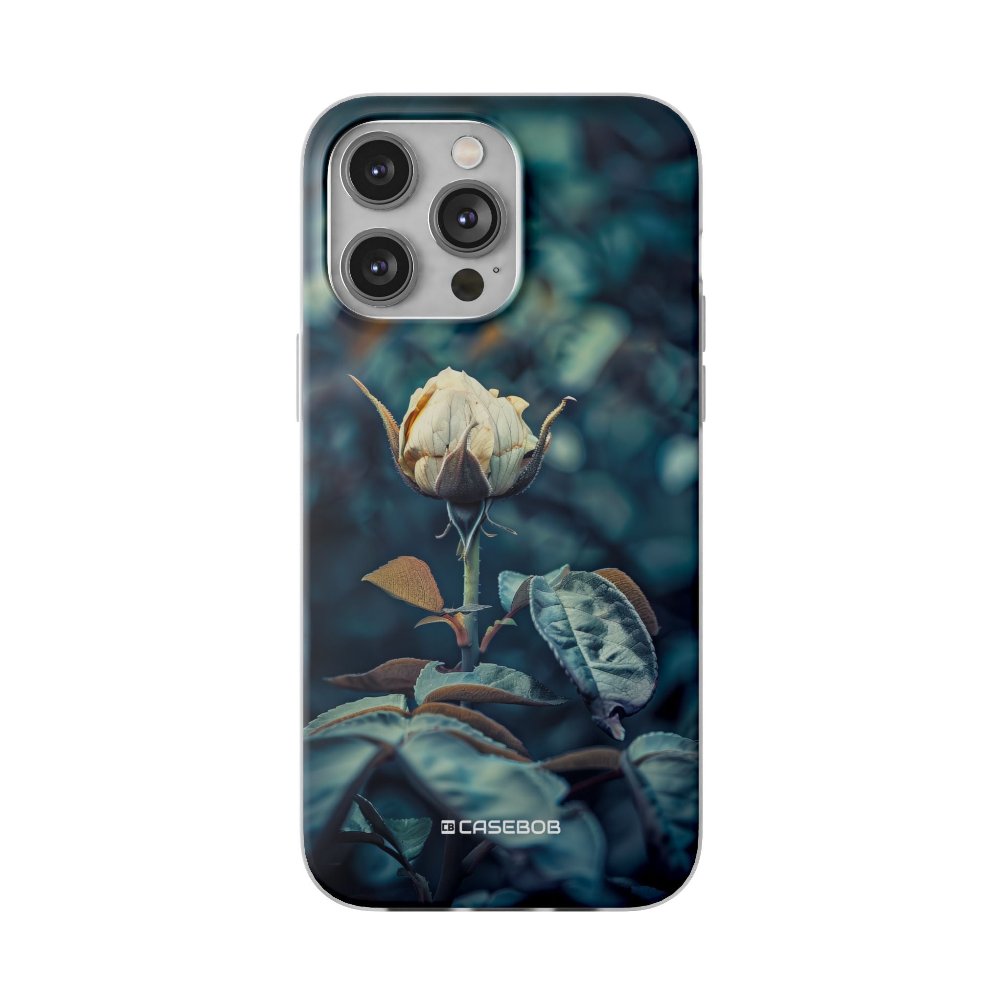 Teal Rosebud Serenade | Flexible Phone Case for iPhone