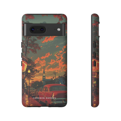 Mid-Century Nostalgia Streetscape Google Pixel 7 - Tough Phone Case