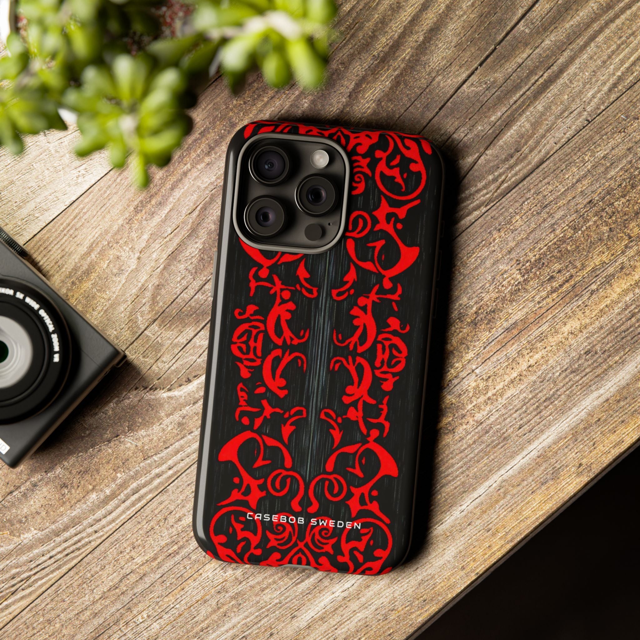 Gothic Crimson Symmetry iPhone 15 - Tough Phone Case