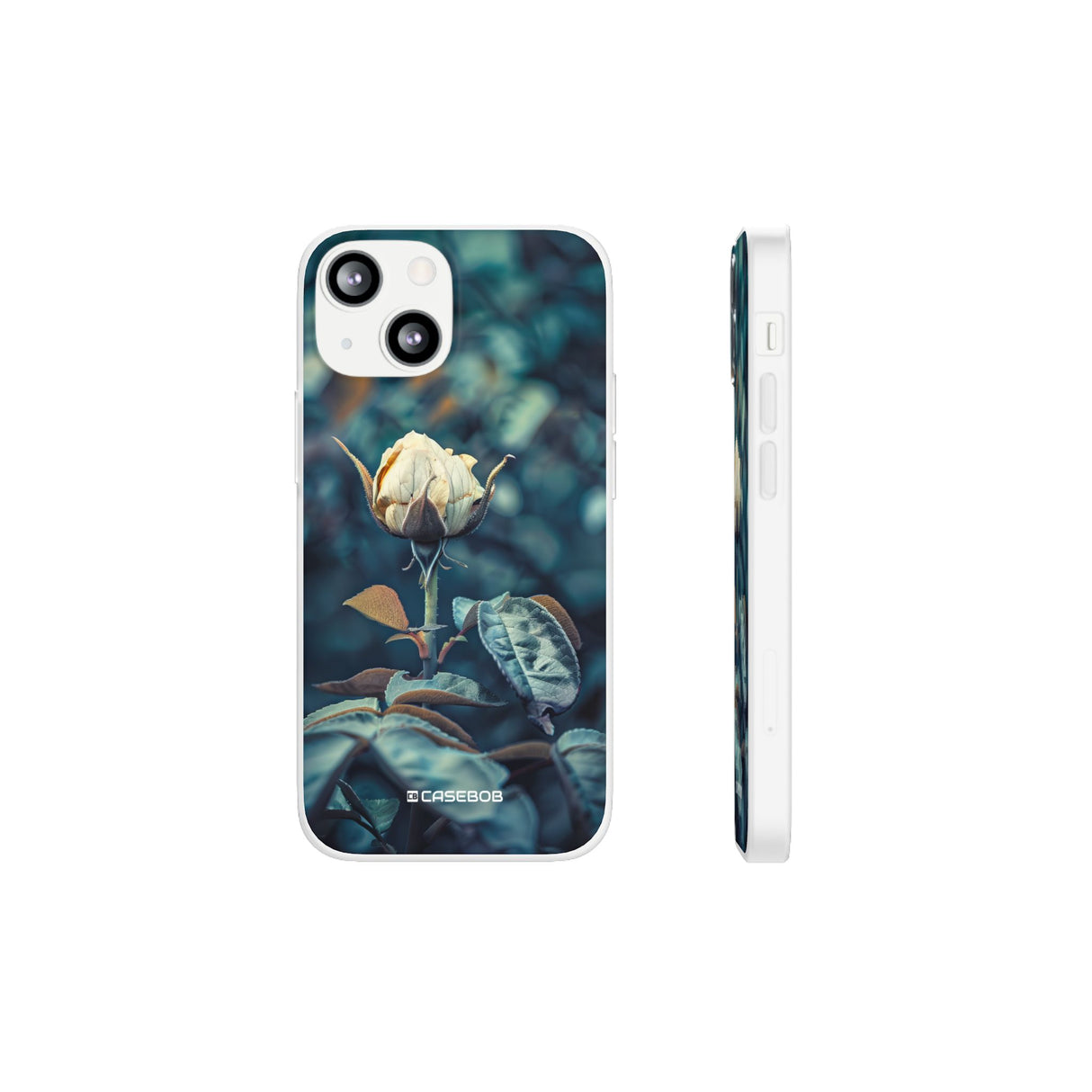 Teal Rosebud Serenade | Flexible Phone Case for iPhone