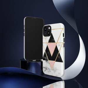 Marble Triangles - Protective Phone Case