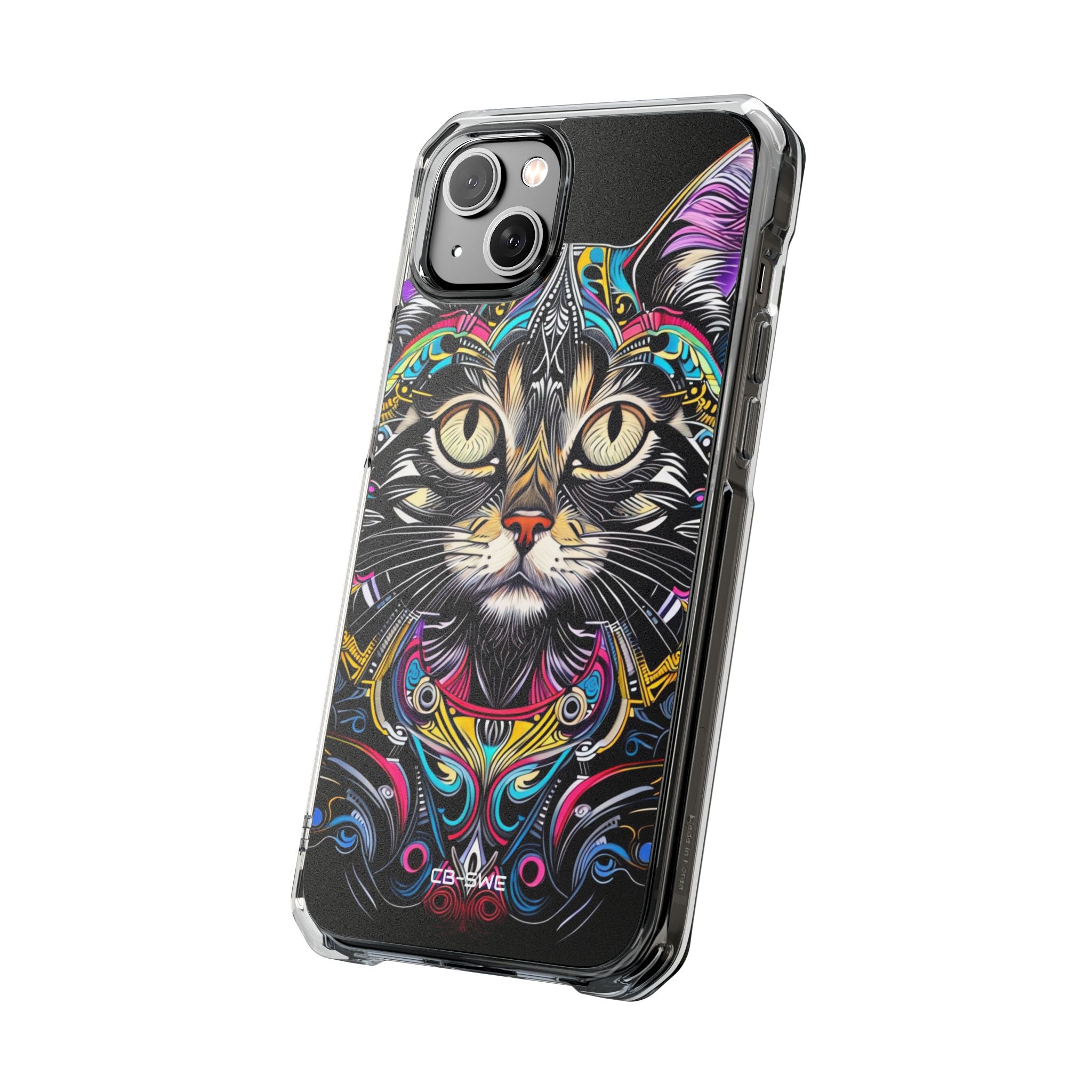 Psychedelic Cat Mirage iPhone Case - Impact