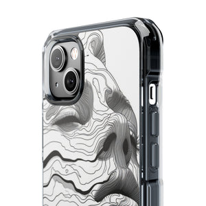 Topographic Serenity - Phone Case for iPhone (Clear Impact - Magnetic)