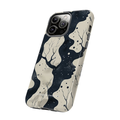 Organic Fluid Silhouettes with Cosmic Depth iPhone 14 - Tough Phone Case