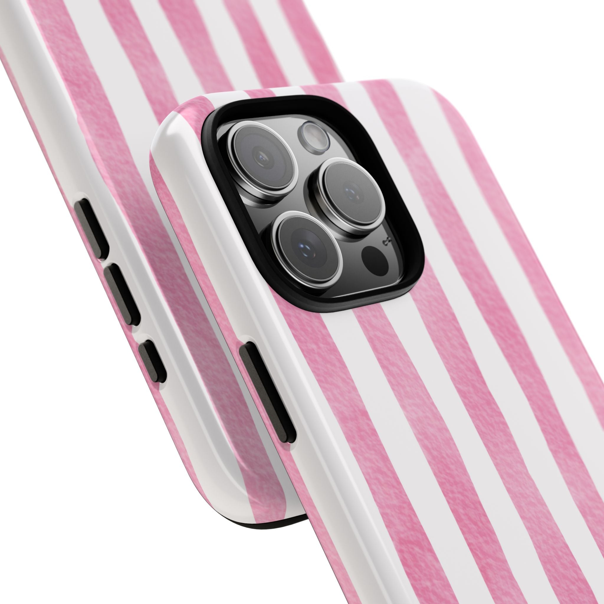 Pink Watercolor Stripes - iPhone Case