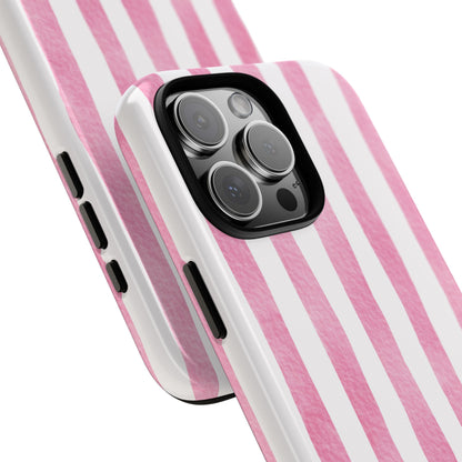 Pink Watercolor Stripes - iPhone Case