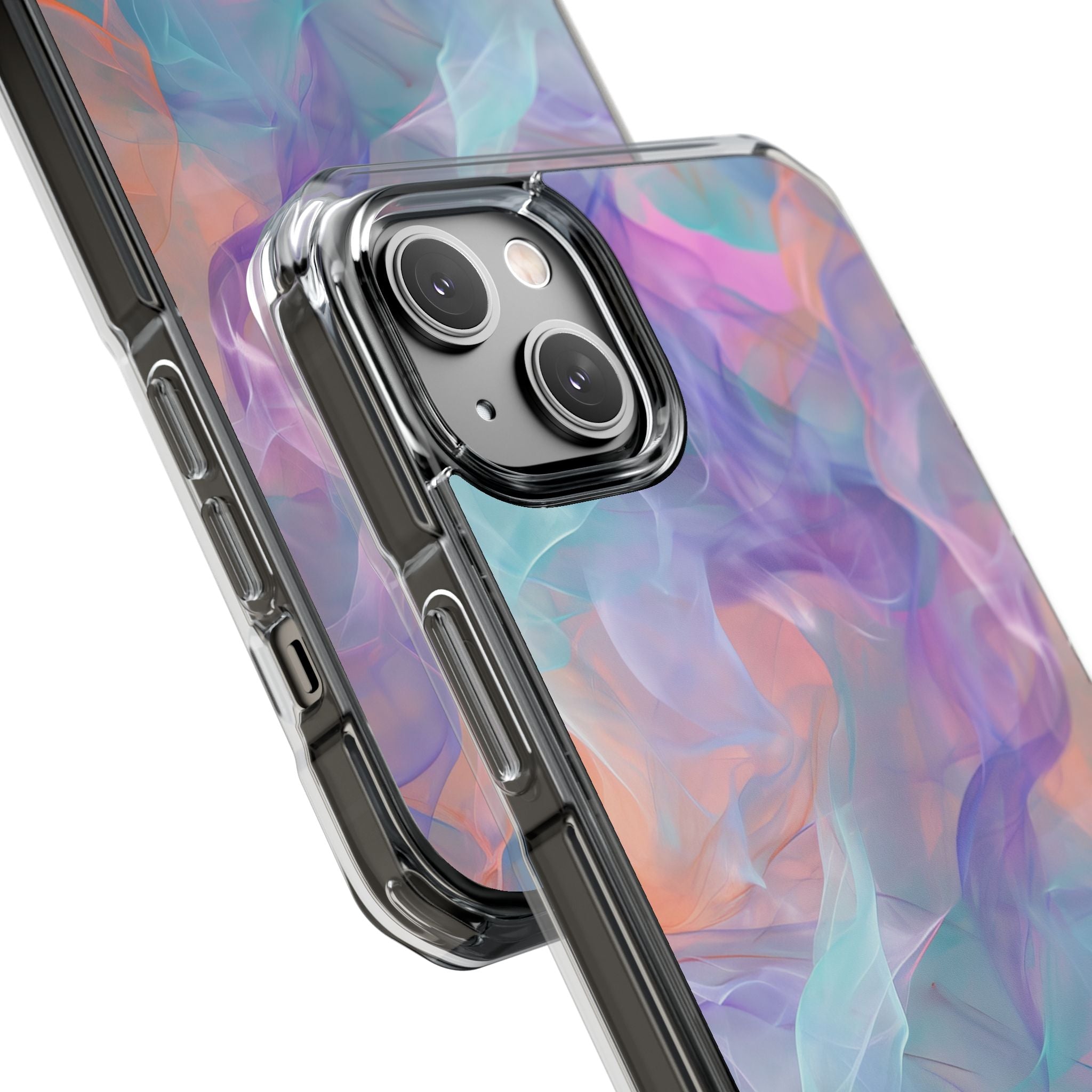 Dreamy Teal Flow - Clear Impact iPhone 14 Phone Case