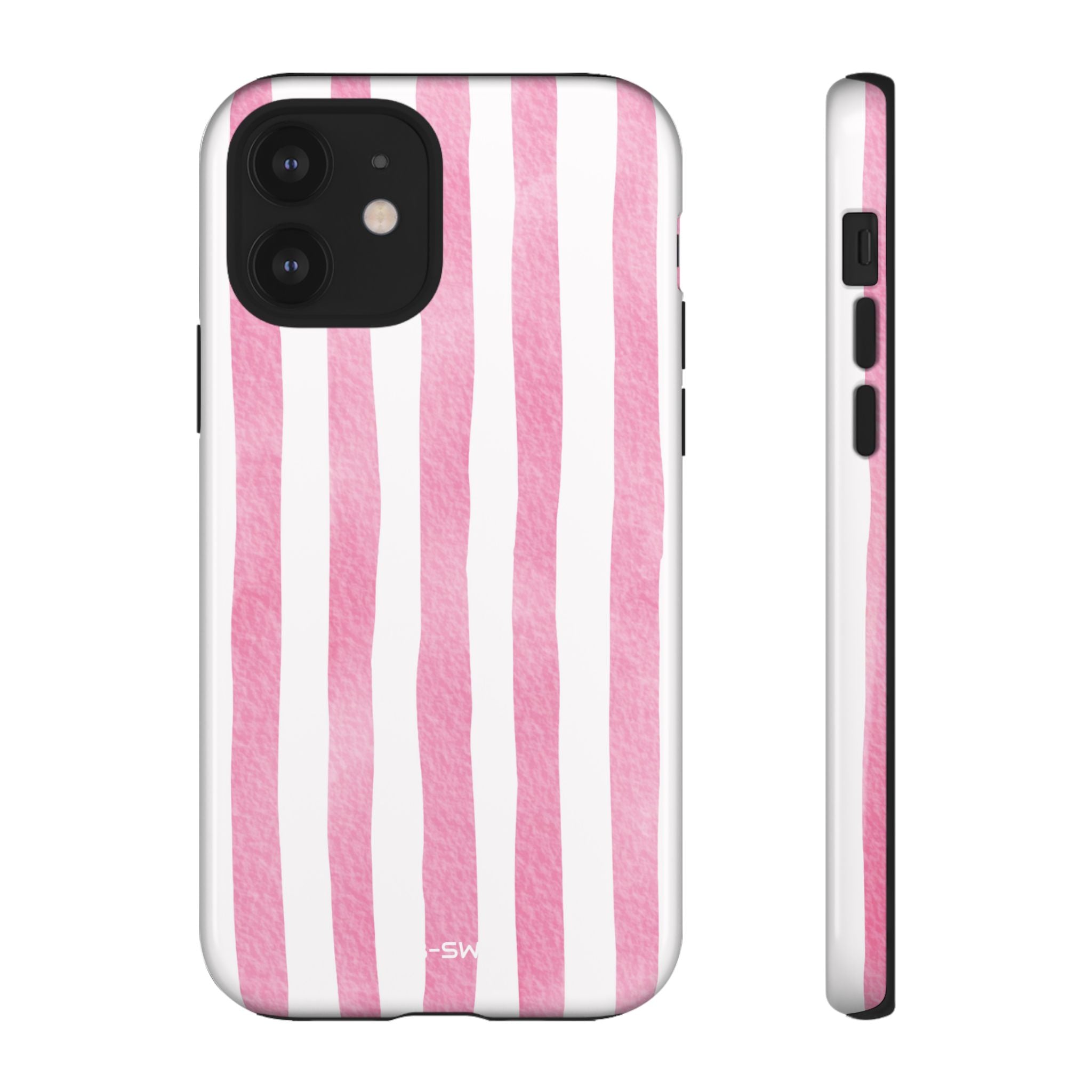 Pink Watercolor Stripes - iPhone Case