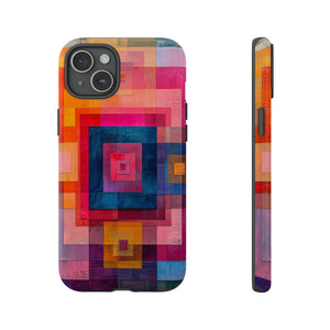 Center-Out Pastel Squares - Protective Phone Case