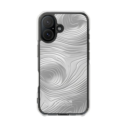 Monochrome Flow Lines iPhone 16 - Impact Clear+